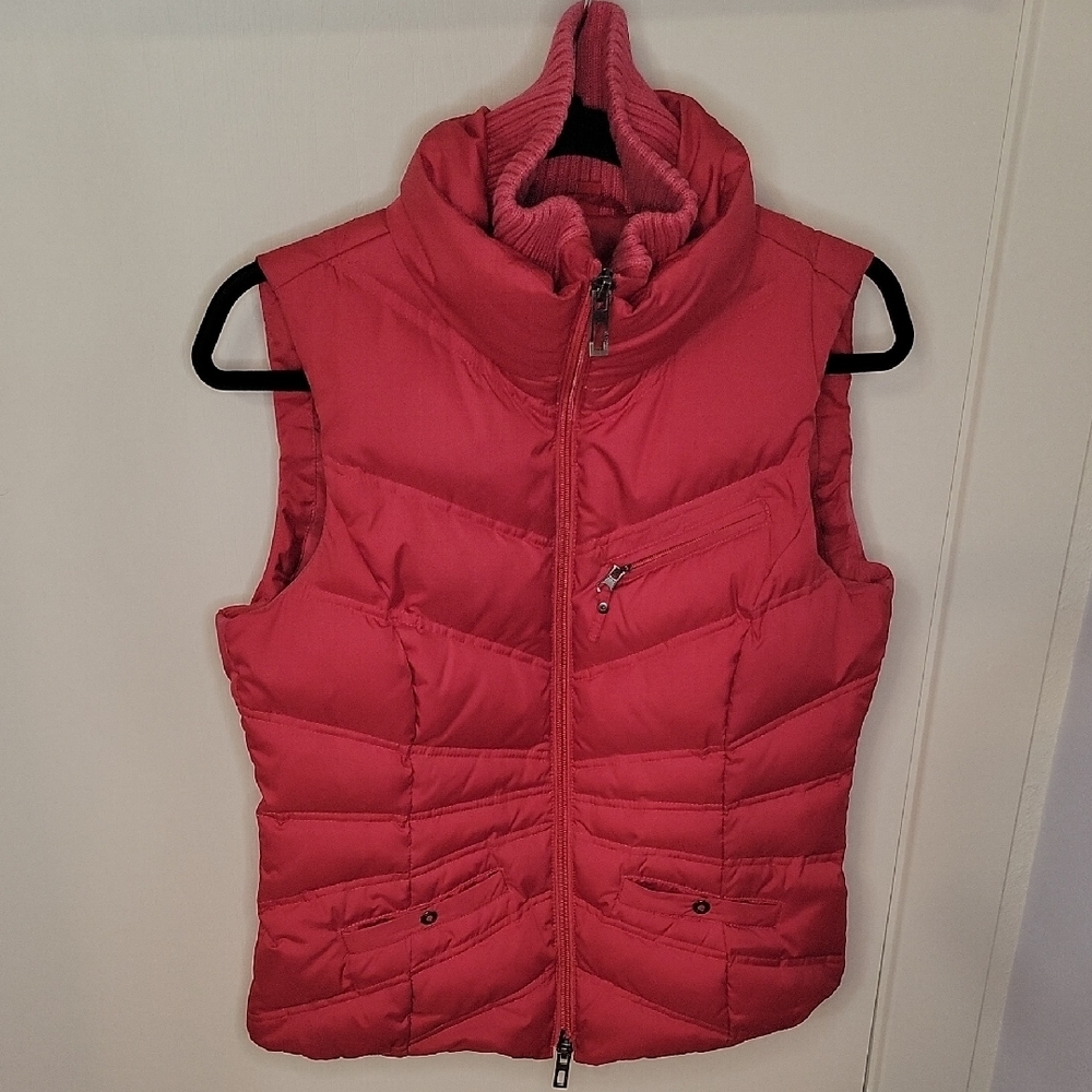 Womens Esprit Dark Pink Down Quilted Vest Size M